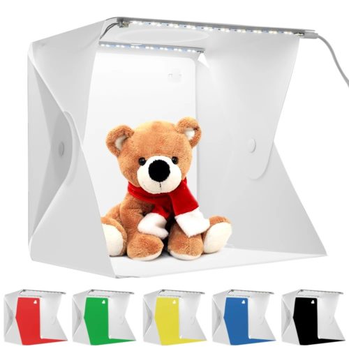 Mini Studio d'éclairage de poche, Boîte à lumière LED souple avec 6 arrière-plans – Image 4