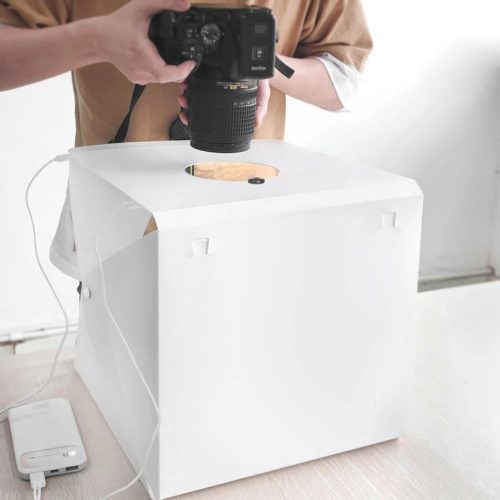 Mini Studio d'éclairage de poche, Boîte à lumière LED souple avec 6 arrière-plans – Image 2