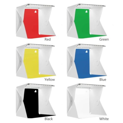 Mini Studio d'éclairage de poche, Boîte à lumière LED souple avec 6 arrière-plans – Image 5