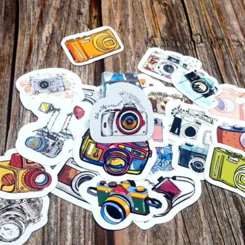 Pack de 5 Autocollants Vintage d'Appareil Photo – Image 2