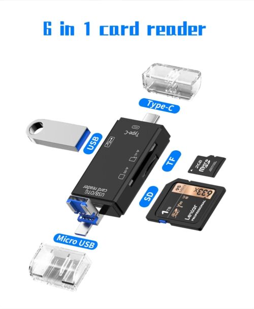 Lecteur de carte 6 en 1, SD, Micro SD et USB Type-C – Image 10
