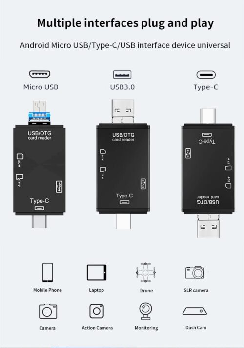 Lecteur de carte 6 en 1, SD, Micro SD et USB Type-C – Image 9