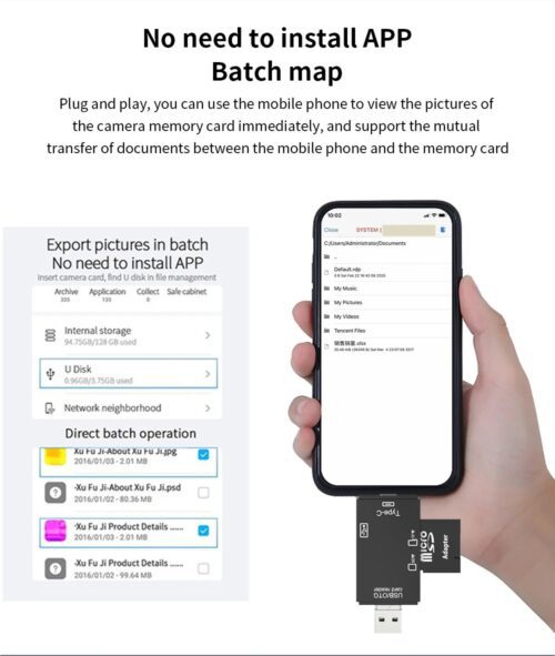 Lecteur de carte 6 en 1, SD, Micro SD et USB Type-C – Image 5