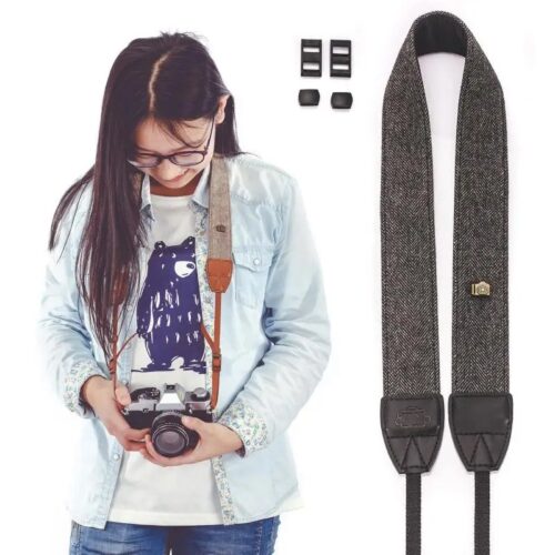 Sangle de Cou Rétro en Cuir et Coton pour Appareil Photo – Image 6