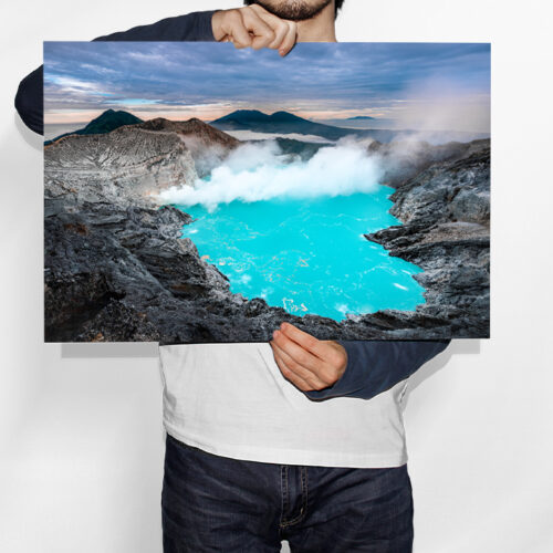 Cratère Kawah Ijen et son Lac d'Acide Sulfurique - Toile Murale – Image 2